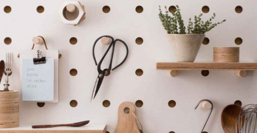 DIY Big Peg Board Shelving System