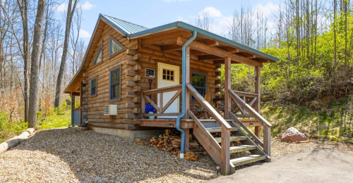 You'll Never Want to Leave This Adorable 224 Sqft Log Cabin