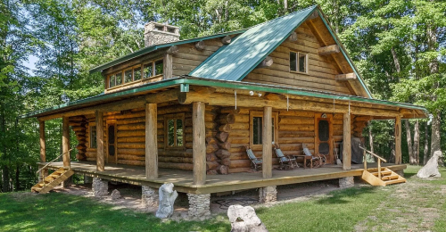 Warm And Cozy Log Home Sits On 47 Acres, Must See Inside!